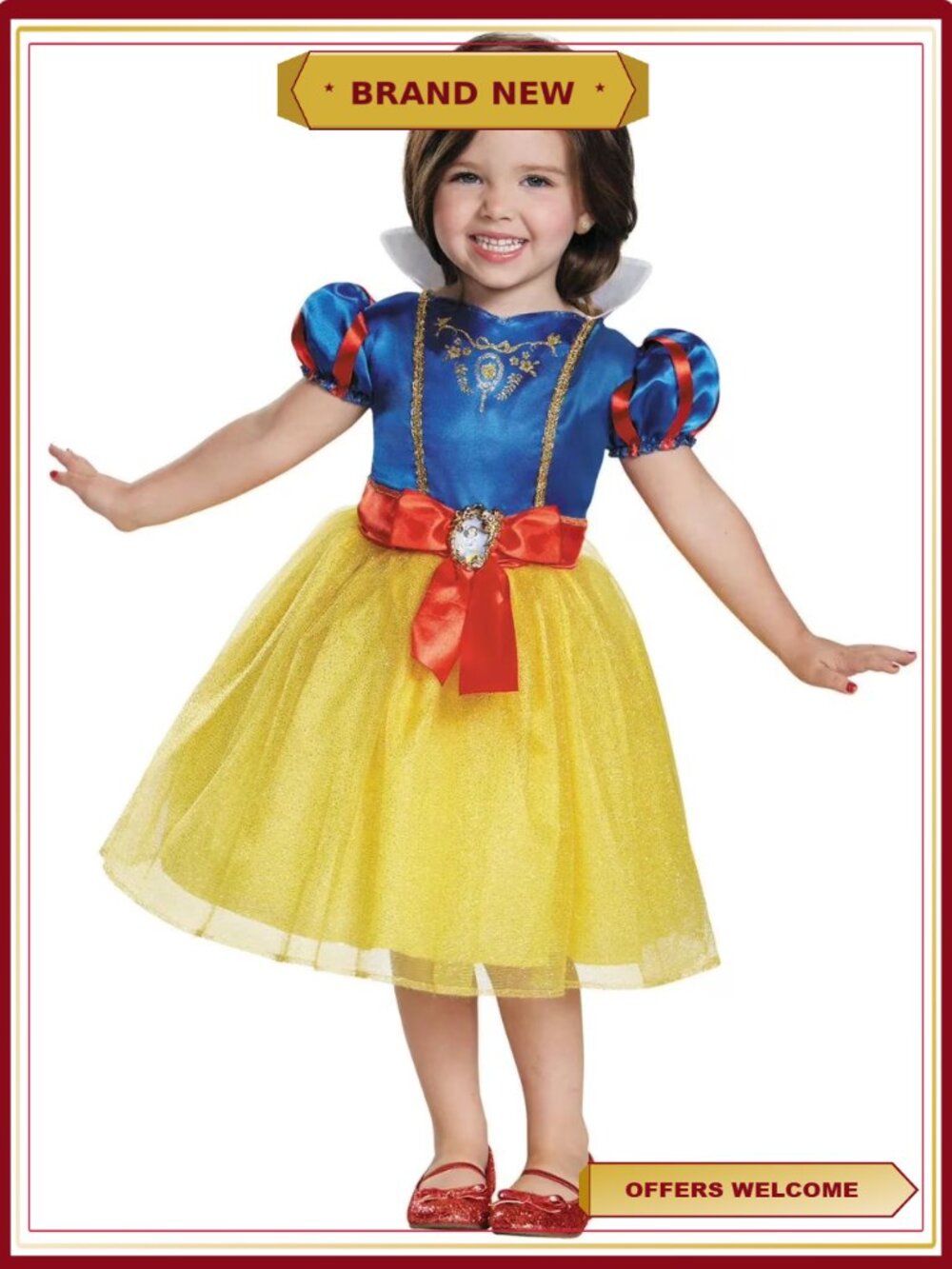 Disguise Toddler Snow White Costume Dress 3T-4T